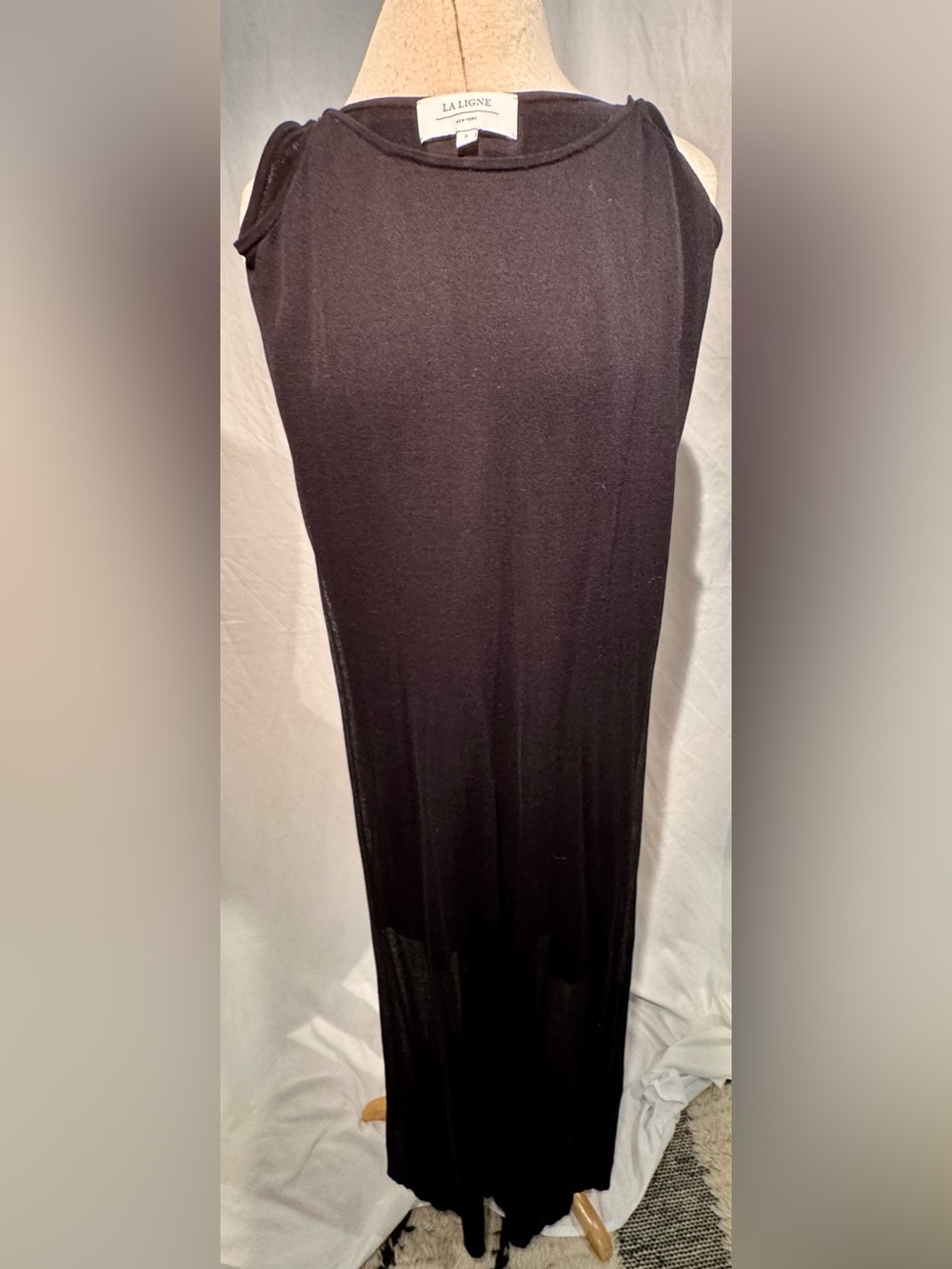 LA LIGNE NEW YORK Black Long Skirt with Sleek Column Silhouette size Large